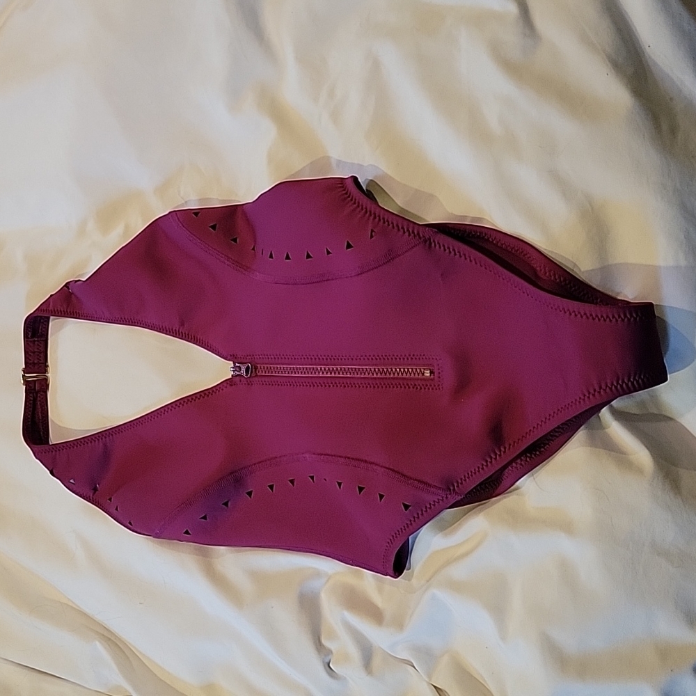 Gigi C GRACE Halter One Piece Swimsuit Berry Size S